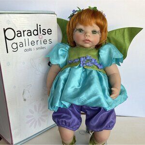 Paradise Galleries PIXIE GIRL DOLL Fairy Reborn RED HEAD 18" Vinyl Cloth COA